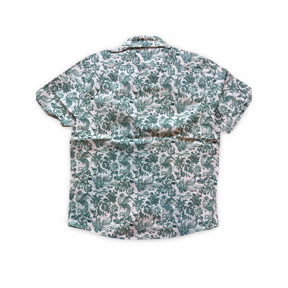 Tailor Vintage Floral Print Short Sleeve Button Up Luxe Performance Shirt M - Picture 3 of 5
